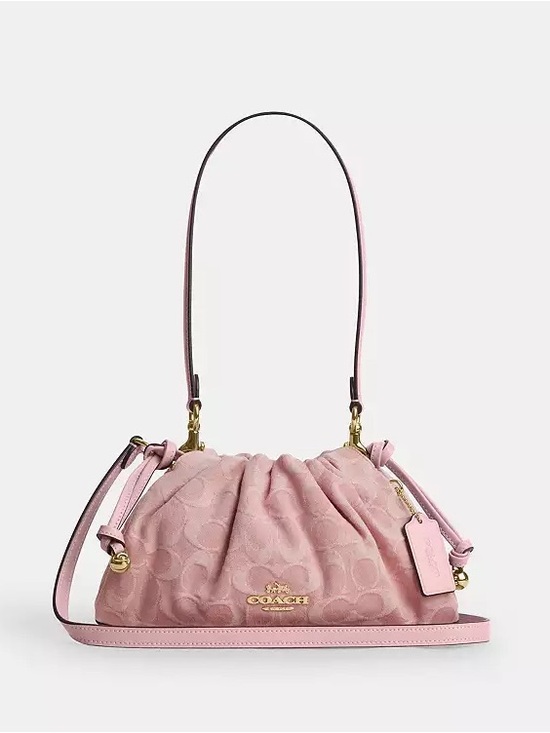 Coach Handbags - Coach Faye Shoulder Bag In Signature Pink Denim